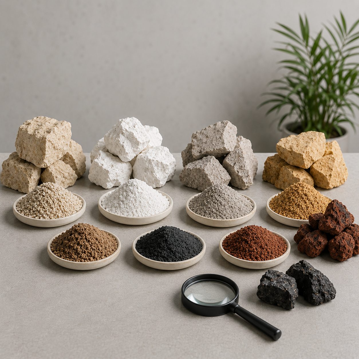 Industrial mineral stockpile and sourcing operations